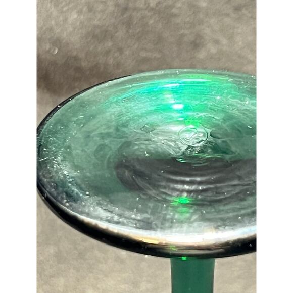 Libbey TEARDROP Juniper Green Wine Water Glass Goblet 7 3/8" Tall Vtg - Picture 4 of 5